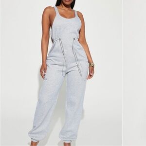 Fashion Nova Light Gray Jumpsuit